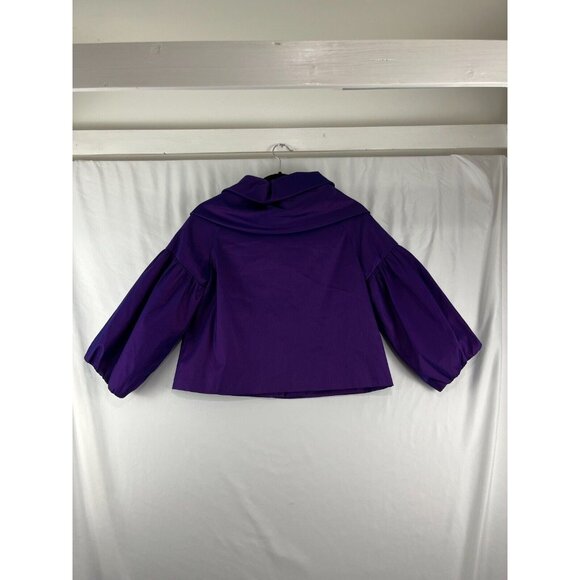 Samuel Dong Cropped Dress Jacket Womens Size S Iridescent Ruffles Music Note Zip - Picture 12 of 16